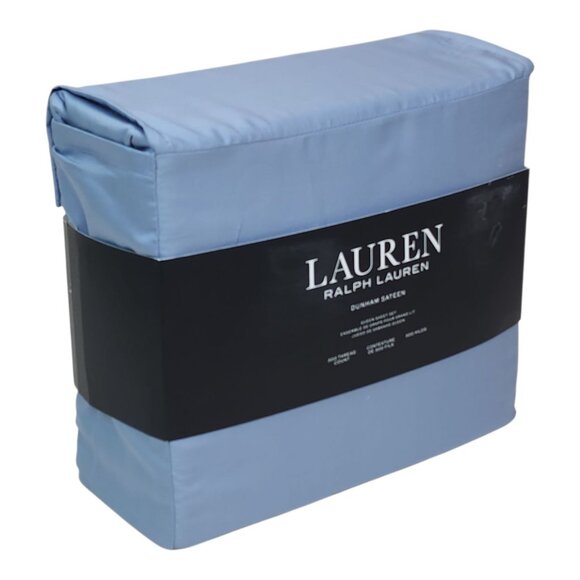 Lauren Ralph Lauren Queen Sheet Set Dunham Sateen 300 Thread Count Blue - Picture 8 of 8